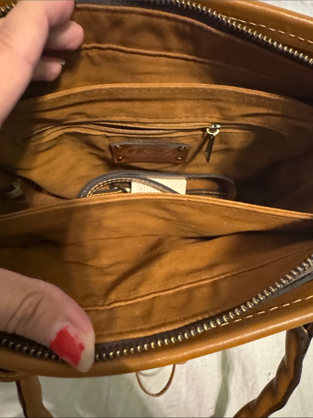 Patricia Nash Blush and Tan Floral Top-Handle Satchel - Picture 3 of 9
